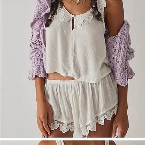 Free People Last Chance Lace Lounge Set NWT
